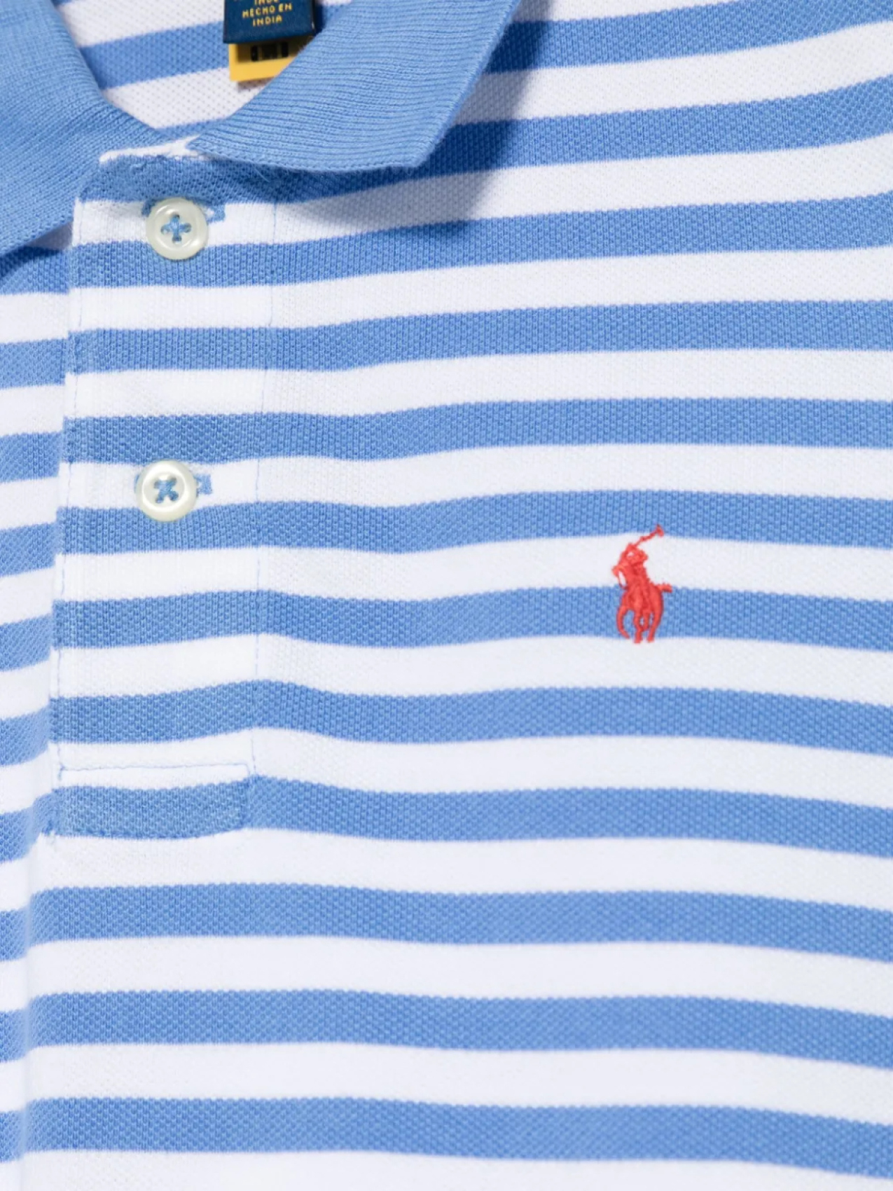 POLO RALPH LAUREN KIDS рубашка поло в полоску, синий — фото 3