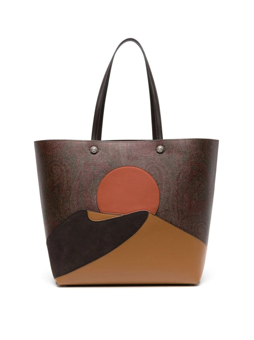 

Павлиний принт Эссеншиал Макси сумка-тоут Etro, коричневый