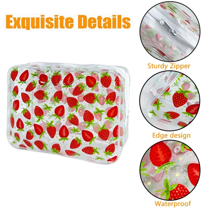 Набор из 2 прозрачных косметичек с принтом «Вишня» Toteprint, Cherry Print-2Pc — фото 4