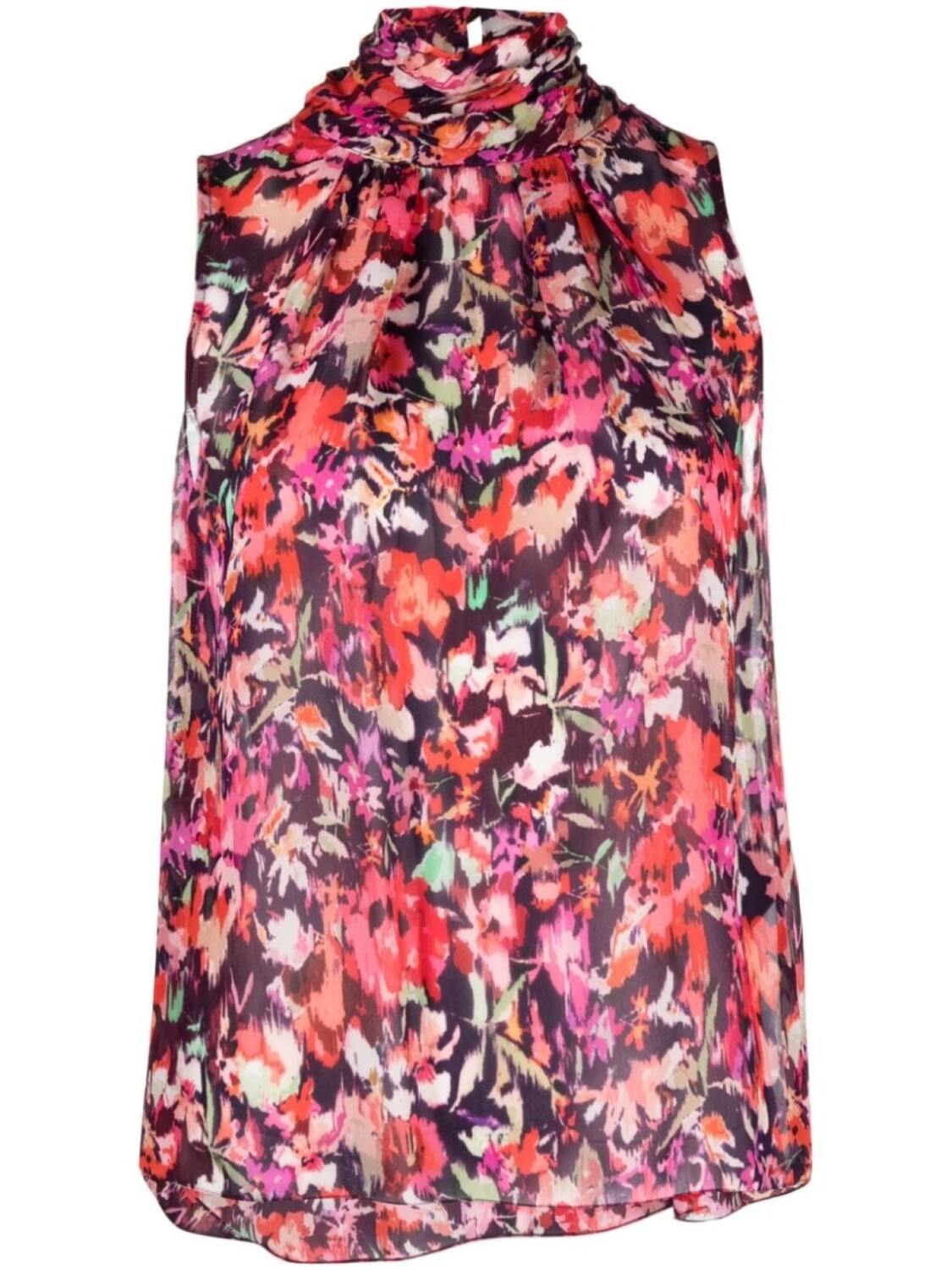 

Patrizia Pepe блузка из ткани жоржет с цветочным принтом, красный