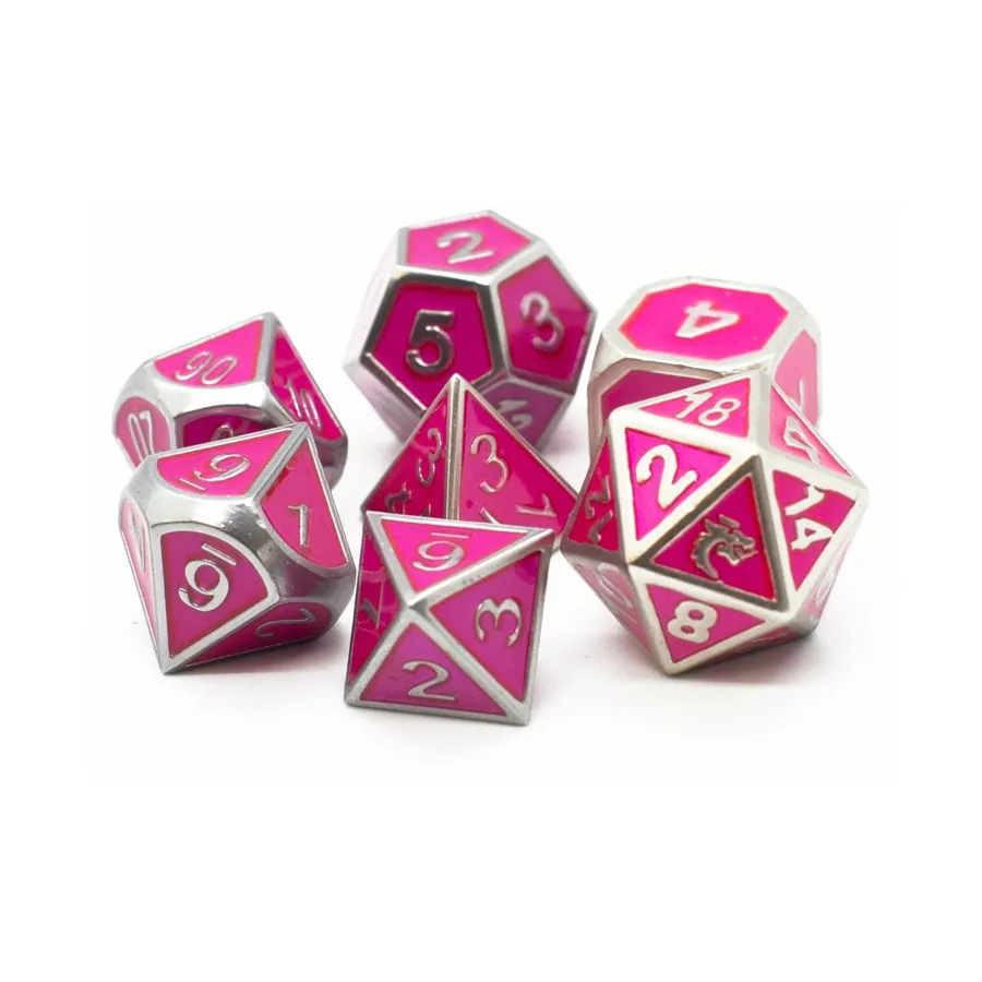 

Набор Poly — Розовый металлик (7), Metal Dice - Elven Forged