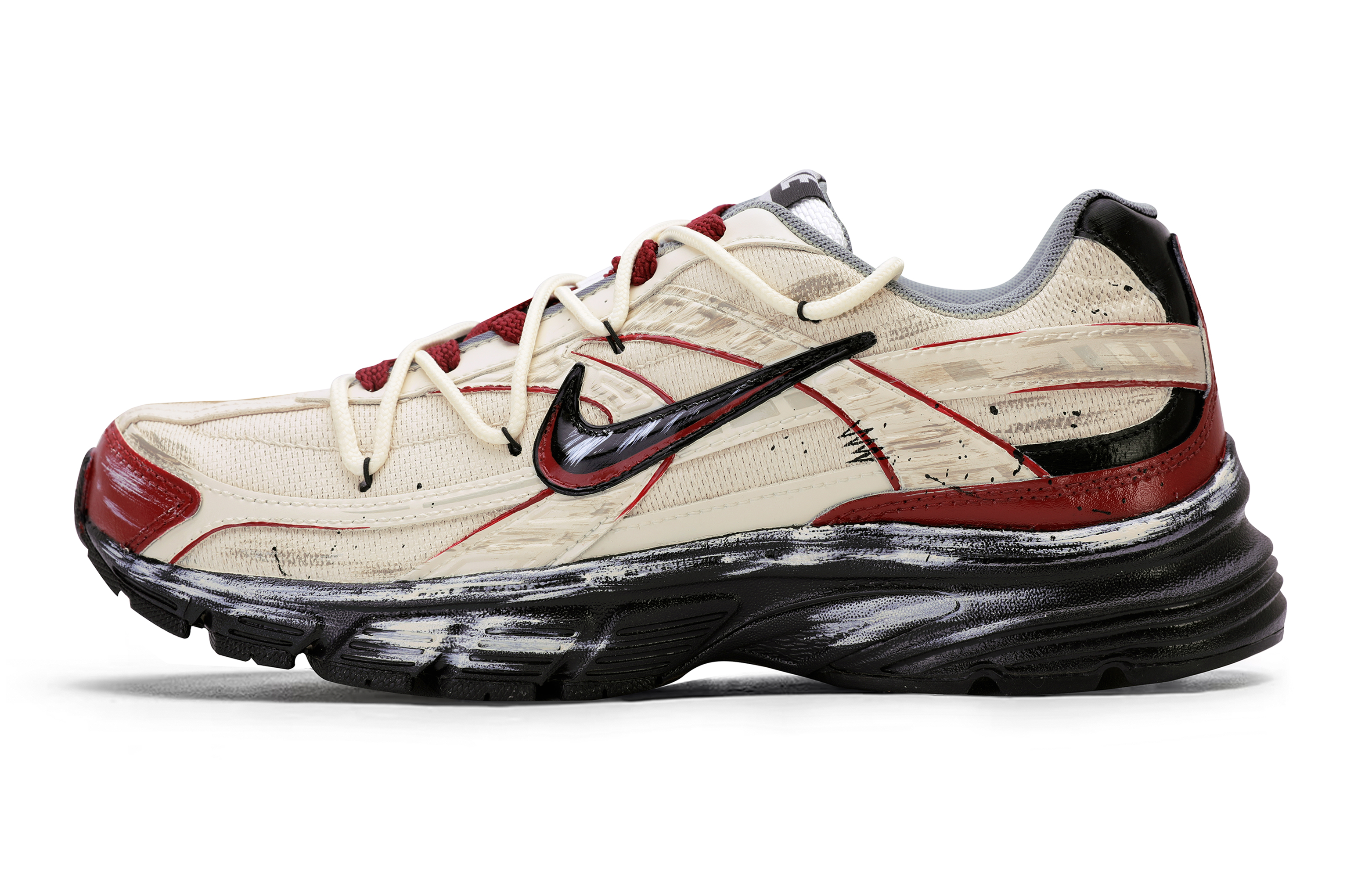 

Nike Initiator Abrasion Resistant Slip Resistant низкие повседневные кроссовки для бега мужские beige red