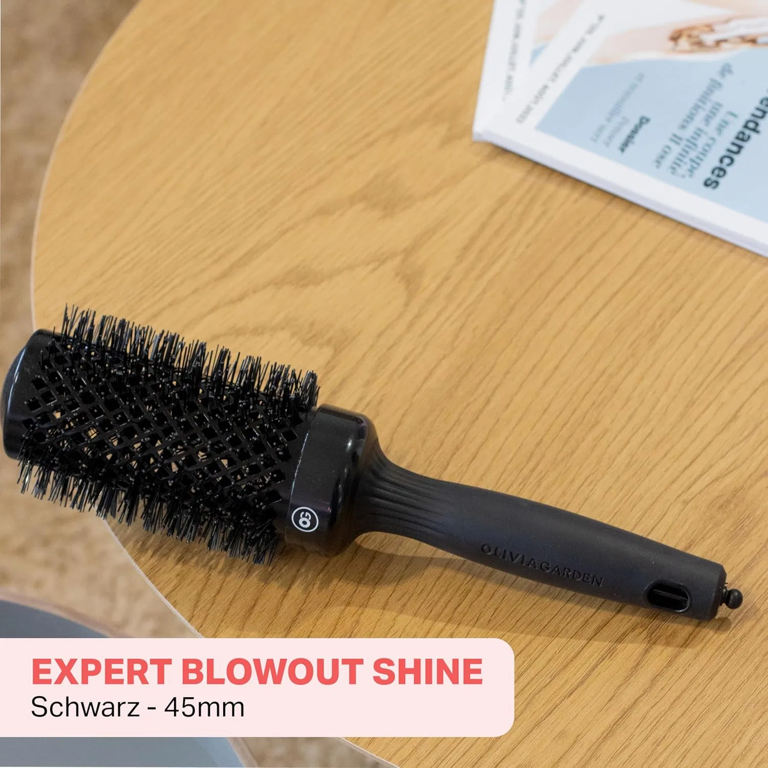 Круглая щетка для укладки волос Olivia Garden Expert Blowout Shine Olivia Garden, Black — фото 2