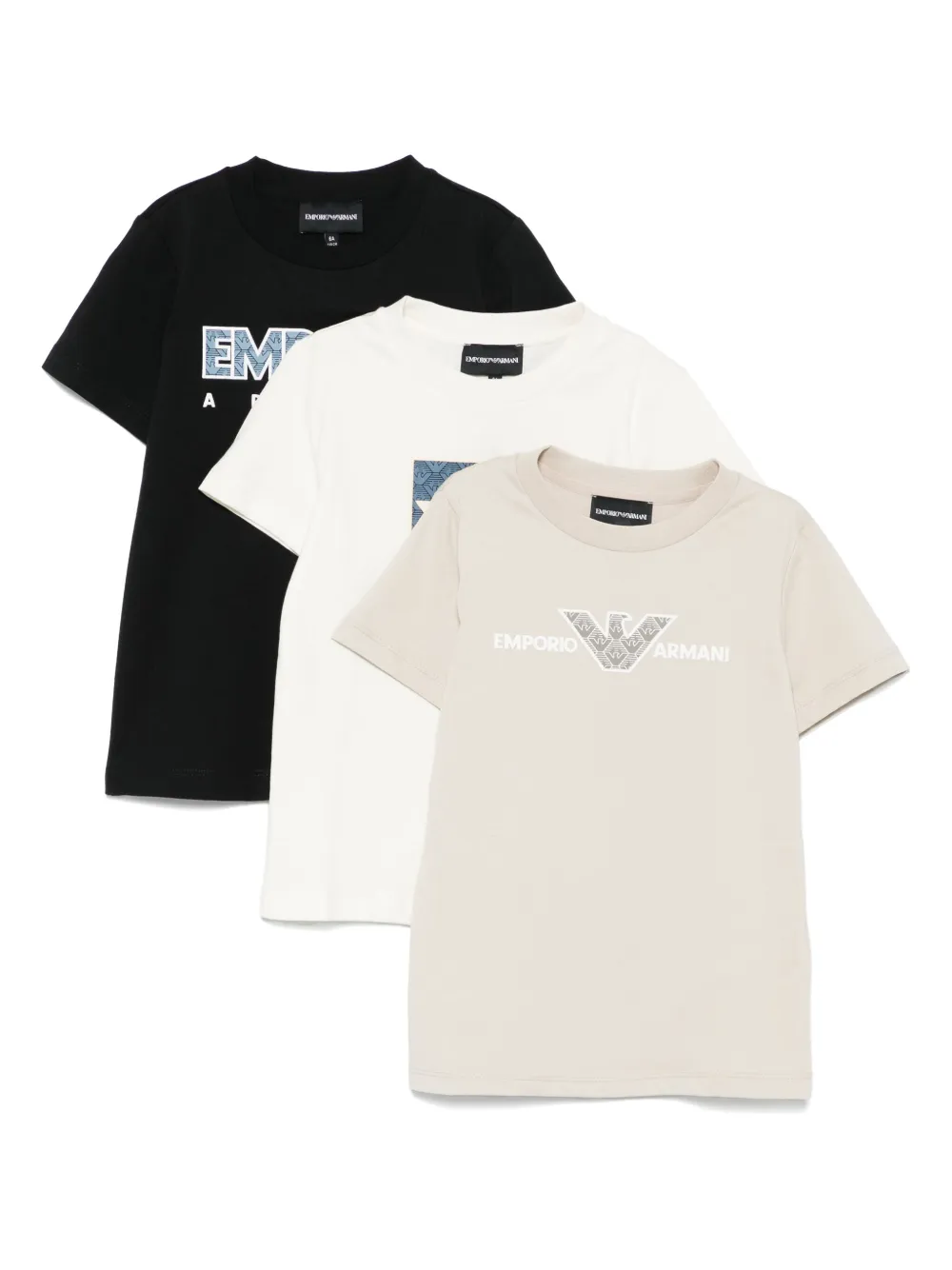 

Комплект из трех футболок с логотипом Emporio Armani Kids, черный