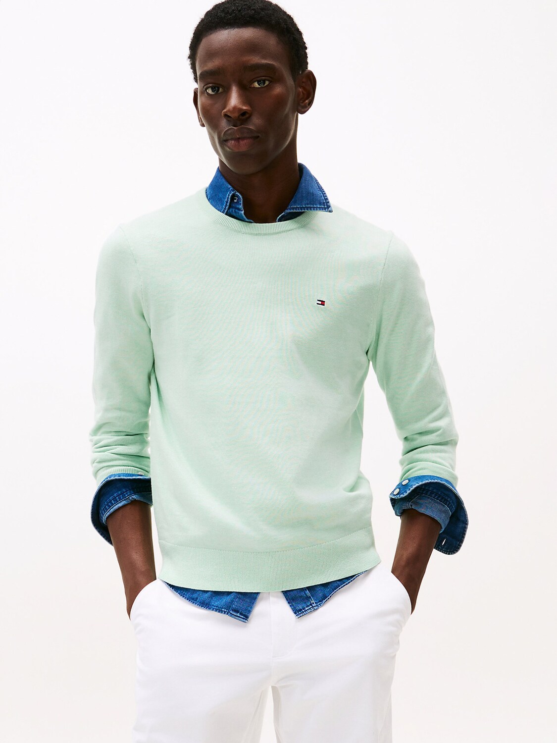 TOMMY HILFIGER Свитер в цвете Mint — фото 2