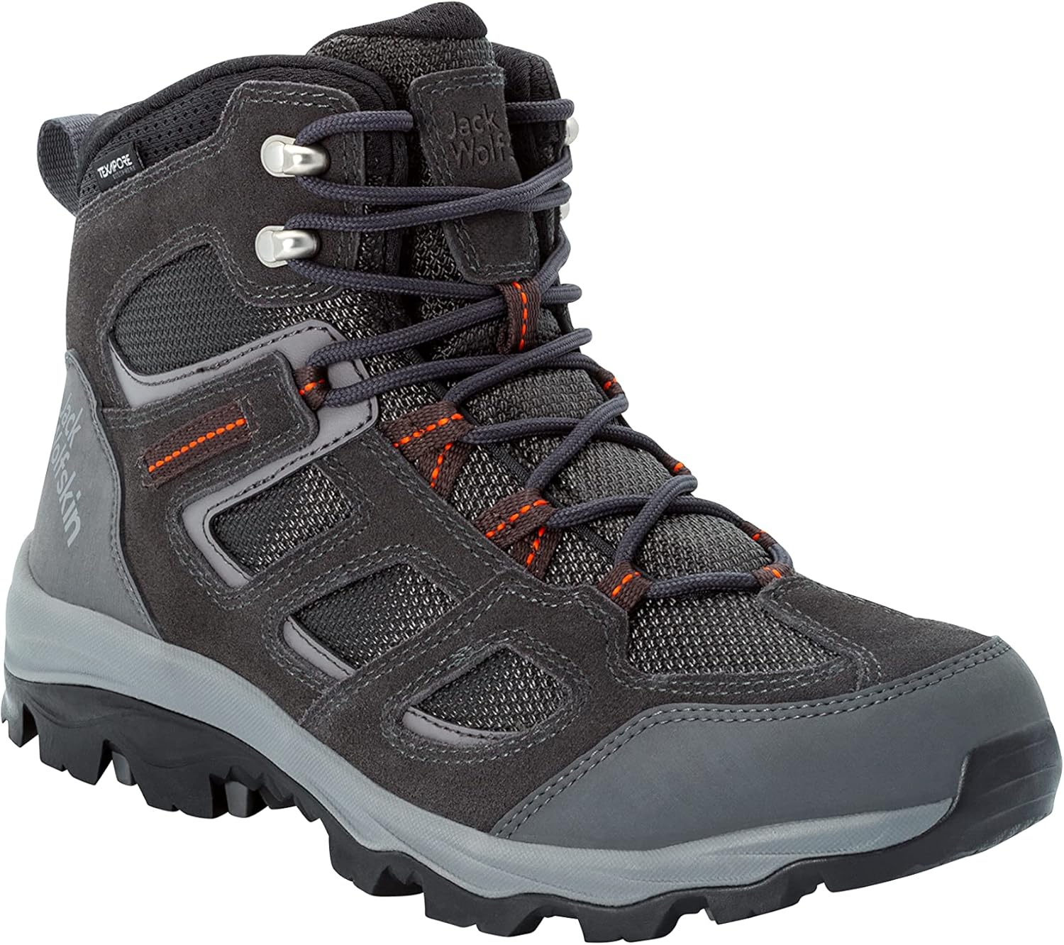 Мужские походные ботинки Jack Wolfskin Vojo 3 Texapore Mid, оранжевый/серый — фото 3
