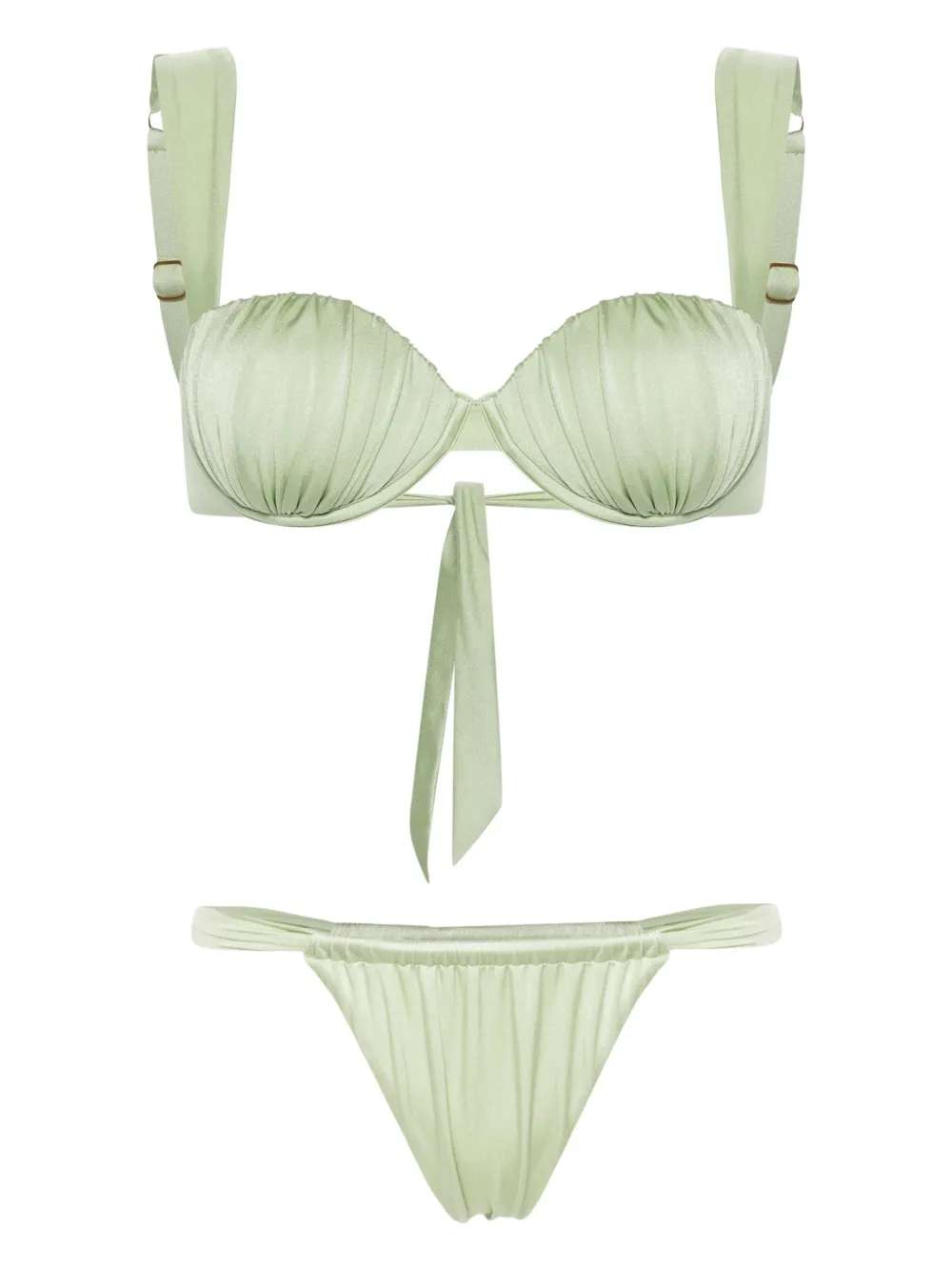 

Бикини Cheeky со сборками Noire Swimwear, зеленый