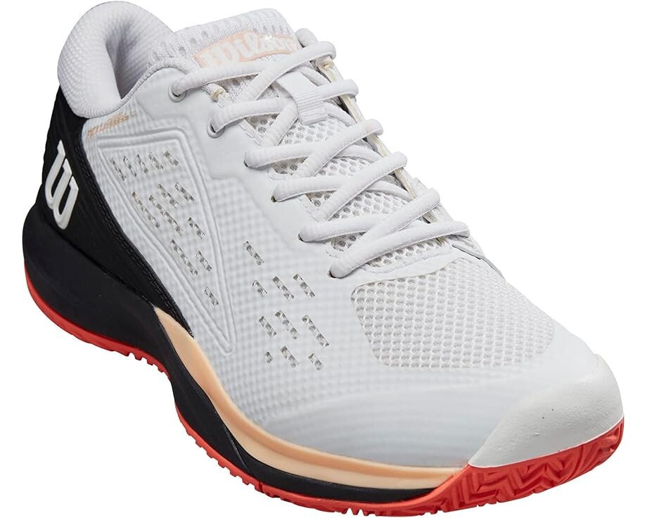 

Кроссовки Wilson Rush Pro Ace Pickleball Shoes, цвет White/Black/Living Coral