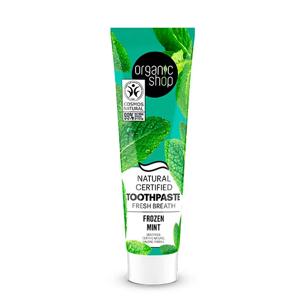 

Зубная паста защита от кариеса Natural Certified Toothpaste Frozen Mint Organic Shop, 100 g