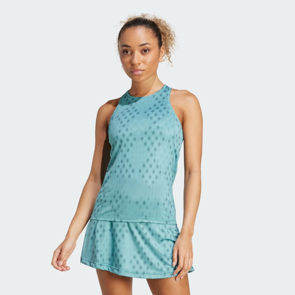 

Спортивный топ Adidas Club Tennis Climacool Graphic Tank Top, цвет Powder Teal/Preloved Teal