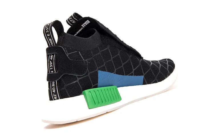 Кроссовки Adidas Originals NMD_TS1 Lifestyle Unisex, черный/белый/синий/зеленый — фото 4