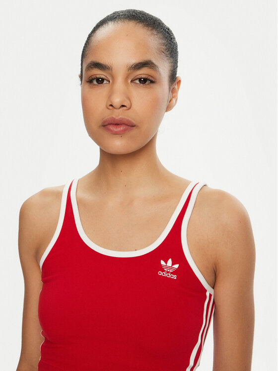 Топ облегающего кроя adicolor 3-Stripes JD4615 Adidas, красный — фото 4