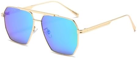 

Поляризованные солнцезащитные очки 2027 года для женщин, ретро-очки с двойной перемычкой большого размера для мужчин, массивные металлические солнцезащитные очки MTZJH, 2