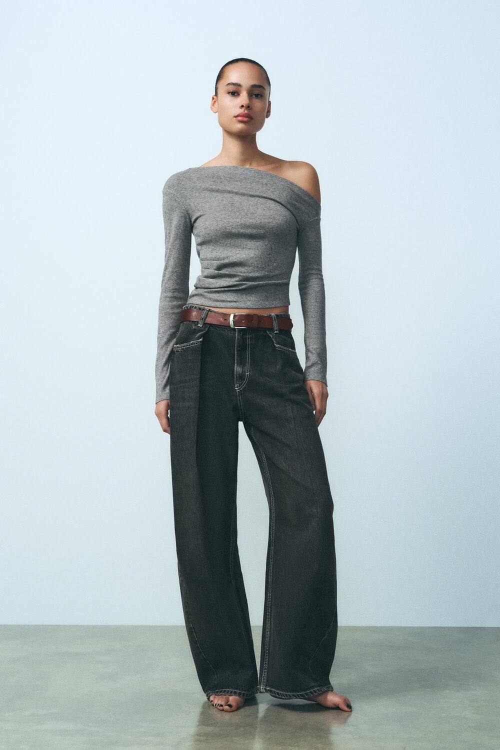 

Асимметричный топ ZARA, серый мергель