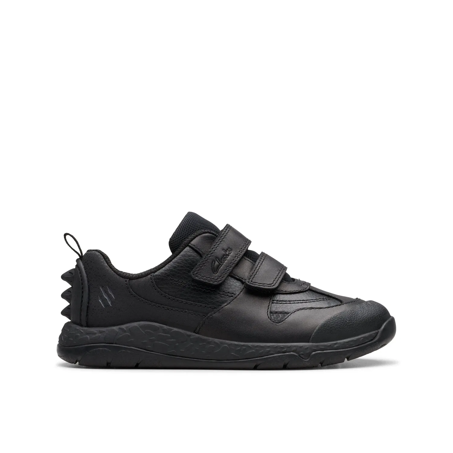 Кроссовки детские черные кожаные с динозаврами Clarks, черный