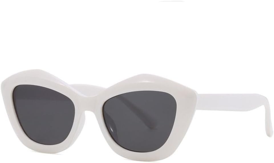 

Солнцезащитные очки LVTFCO в винтажном ретро-стиле для женщин, модные очки в форме «кошачий глаз» для активного отдыха, стильные женские солнцезащитные очки, белые и серые, White Gray