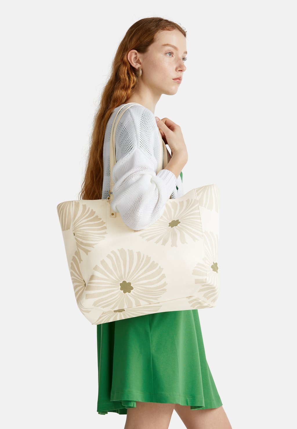 

Сумка для покупок WITH FLOWER United Colors of Benetton, белый