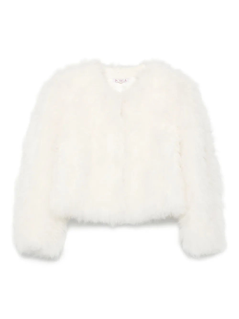 

Укороченная шуба из козьего меха Liska, белый