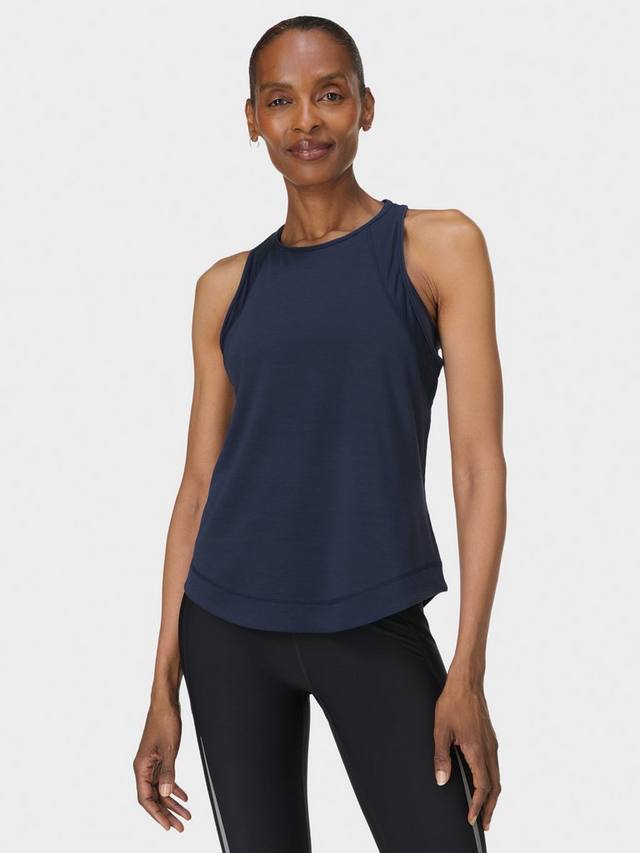 

Топ для бега Breathe Easy с сетчатыми вставками Sweaty Betty, Navy Blue