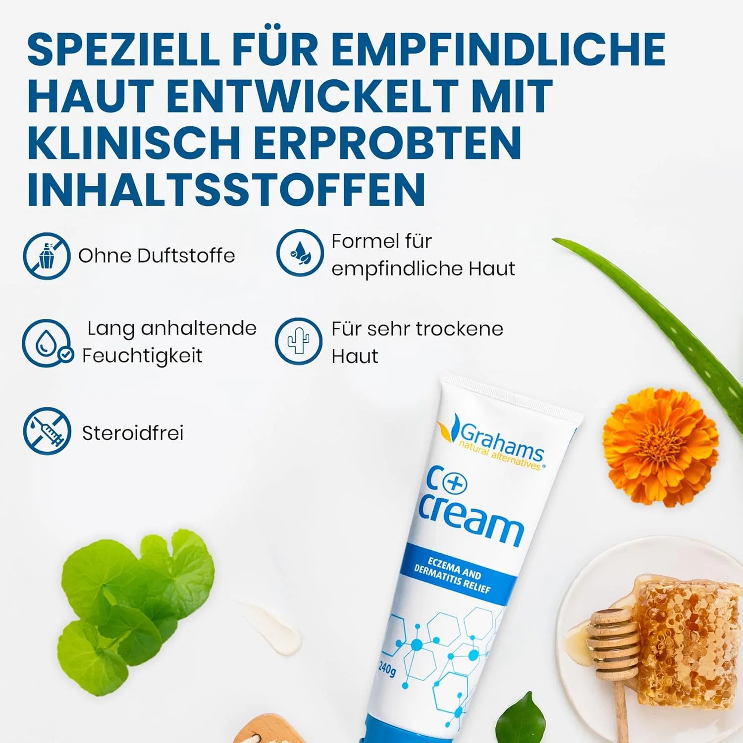Крем Calendulis Plus для сухой кожи, склонной к экземе, 240 г Grahams Natural — фото 3