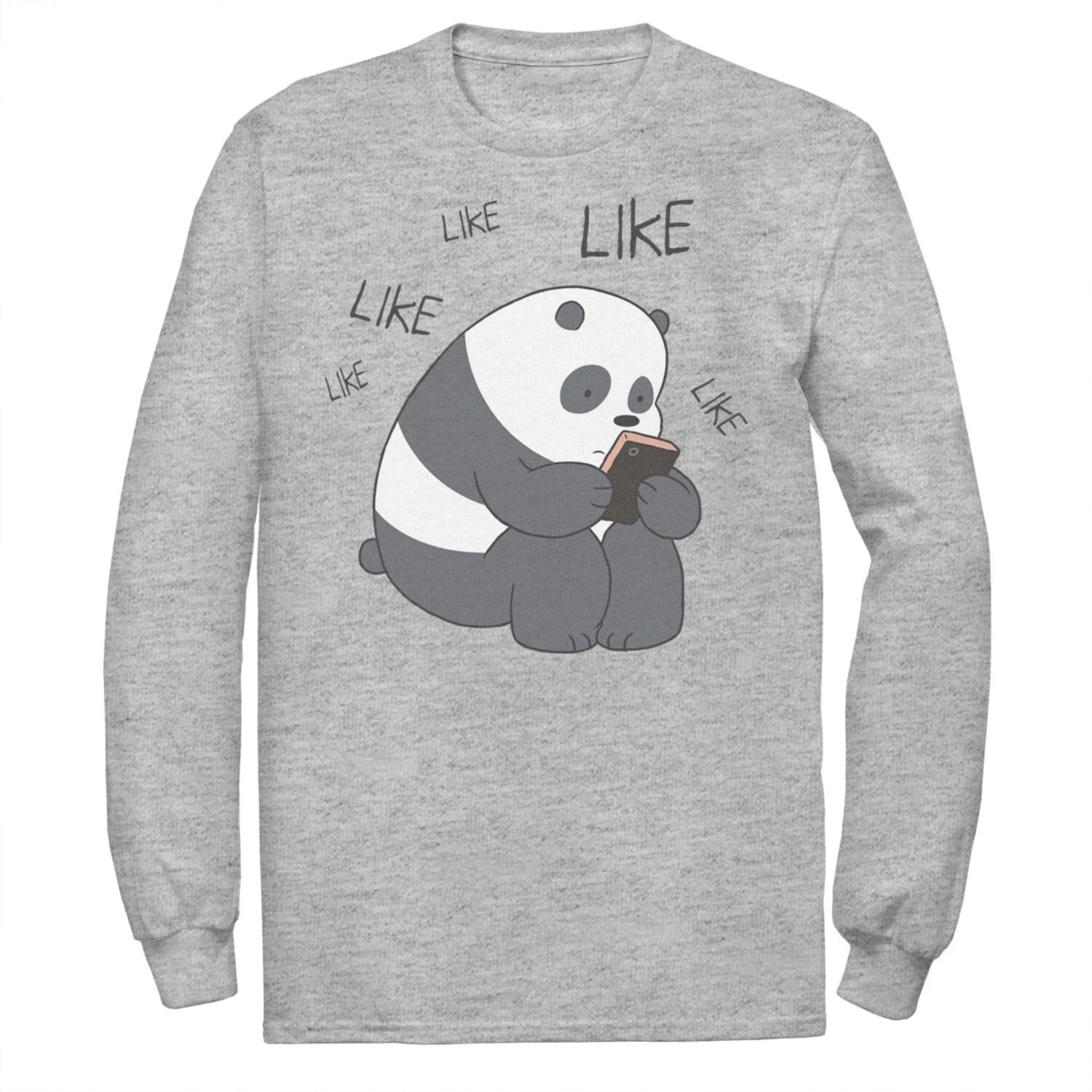 

Мужская футболка с длинными рукавами Cartoon Network We Bare Bears Like Like Texting Licensed Character
