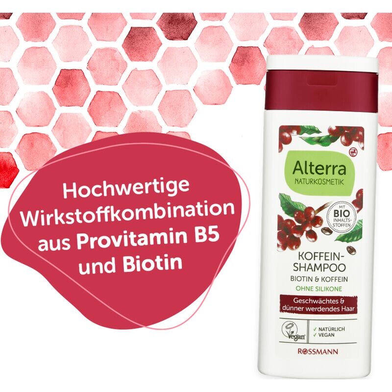 Кофеин Шампунь Биотин и кофеин Alterra NATURKOSMETIK, 200 ml — фото 3