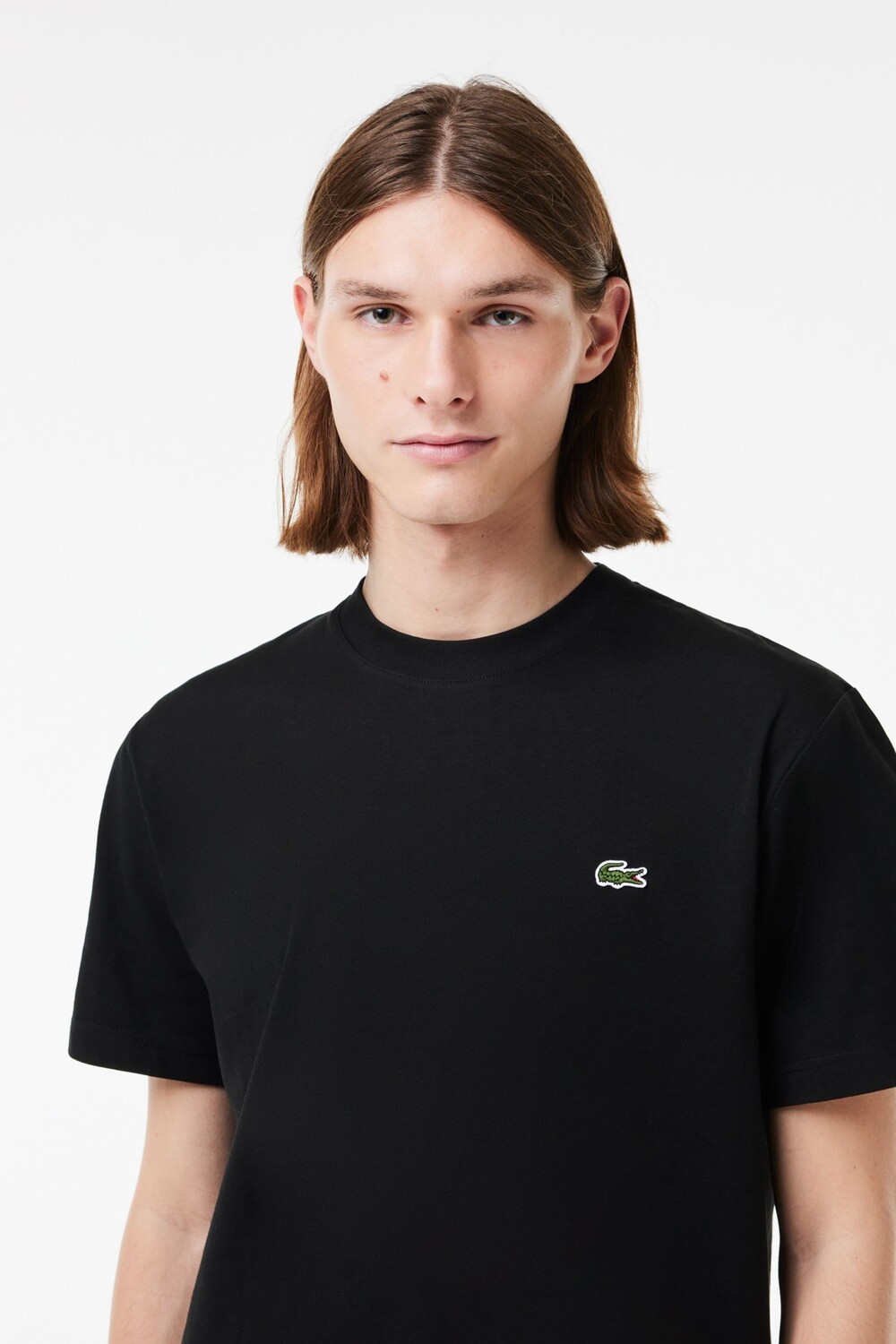 Футболка свободного кроя из хлопкового джерси Lacoste, черный — фото 4