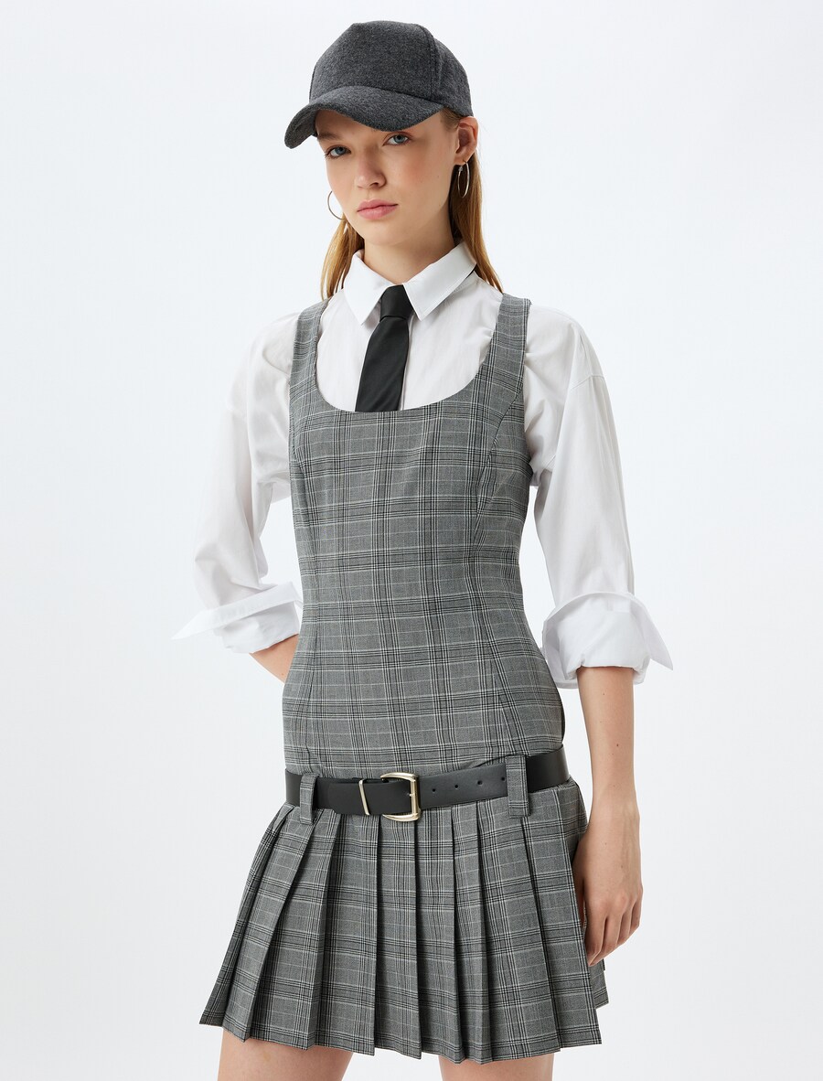 

Мини платье Koton, Grey/Light grey