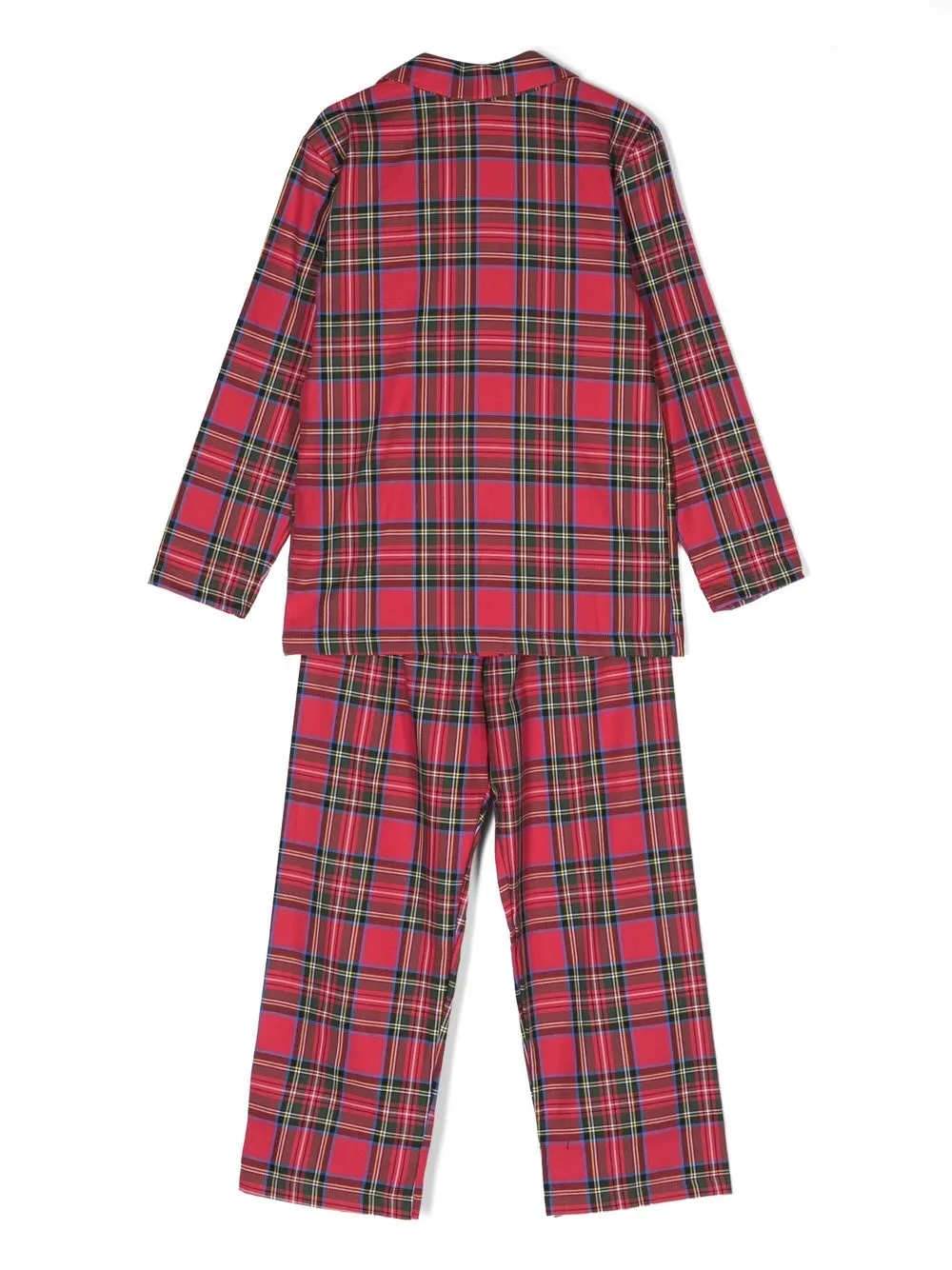 Пижама в клетку тартан с длинными рукавами La Perla Kids, красный — фото 2