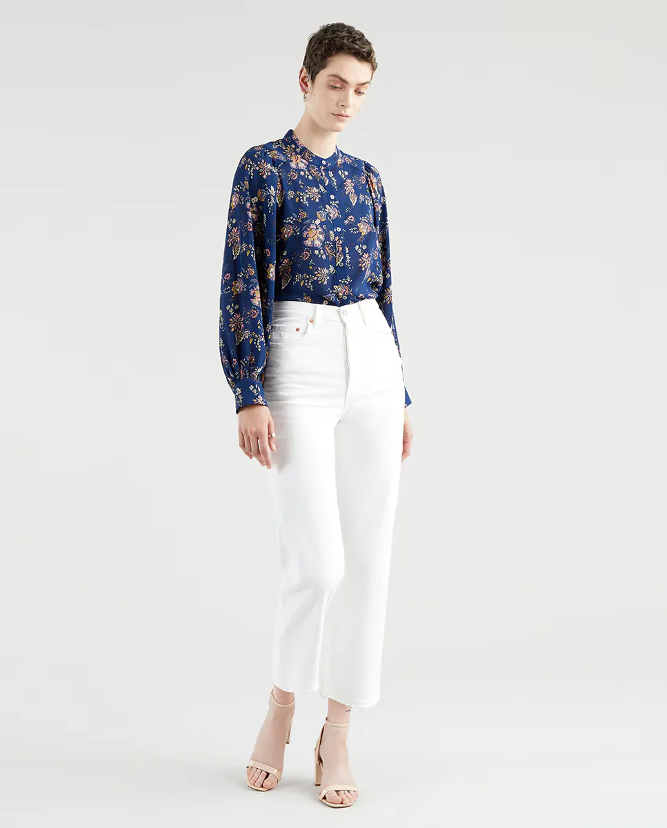 

Женские легкие потертые джинсы Ribcage Straight Ankle Levi's, белый