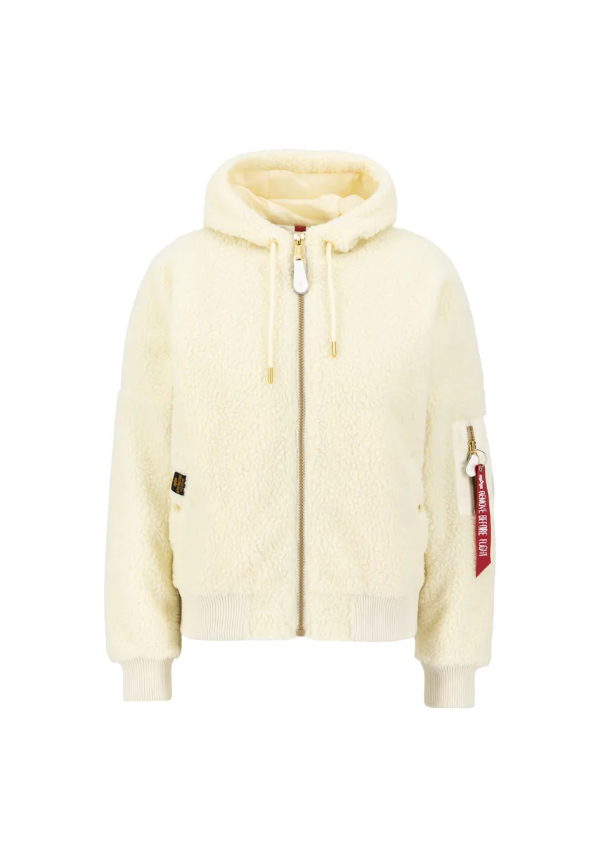 

Куртка-бомбер Alpha Industries " Alpha Industries Women - Куртки-бомберы MA-1 OS Hooded Teddy Wmn", кремовый