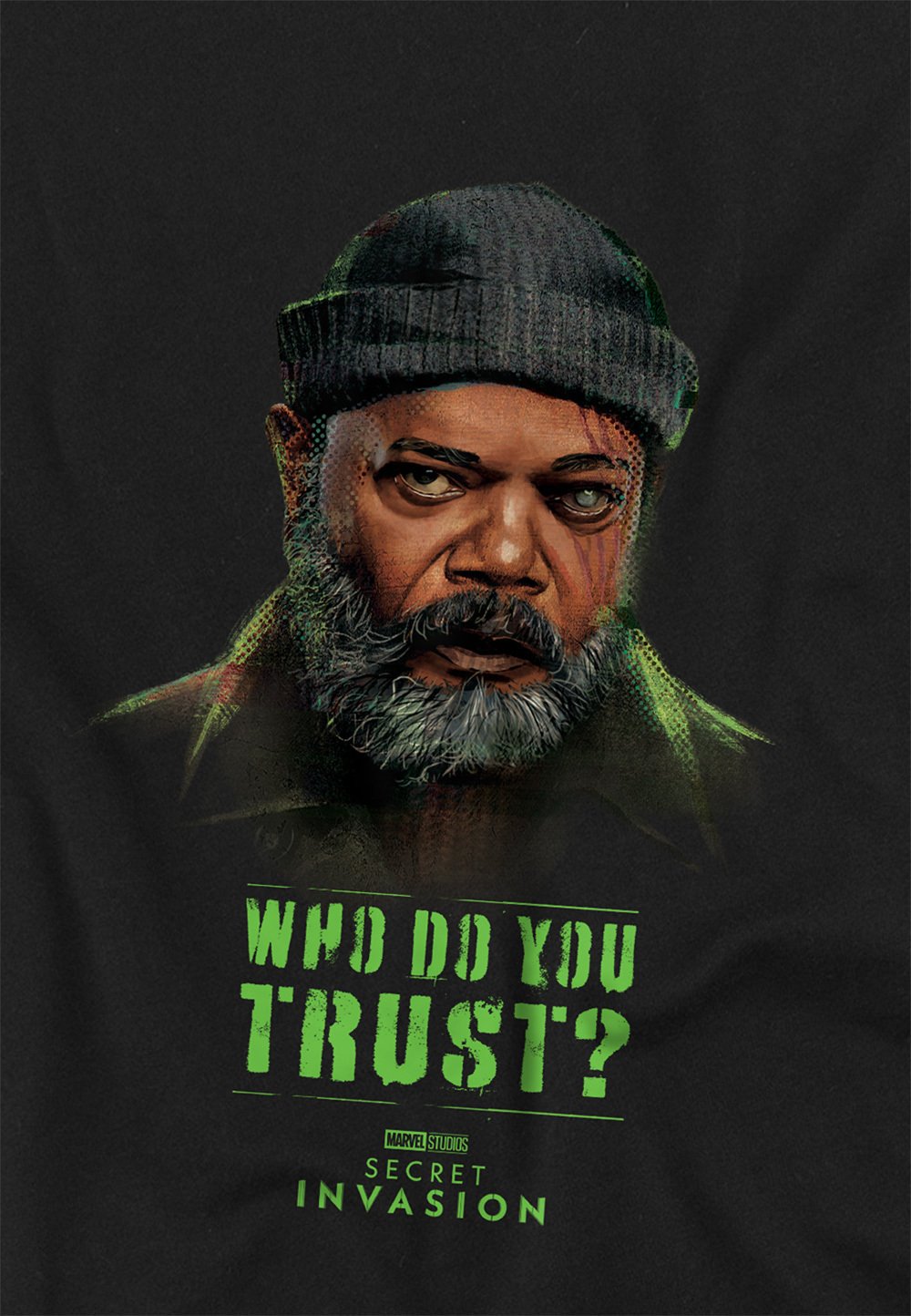 

Футболка с принтом SECRET INVASION WHO DO YOU TRUST Disney, черный