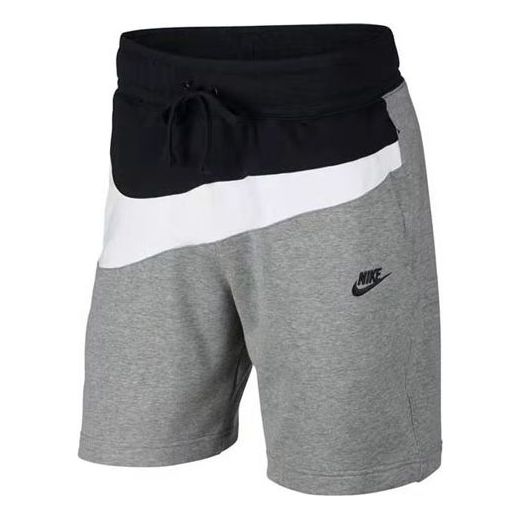 

Шорты sak as m nsw hbr colorblock large logo splicing elastic waistband sports shorts gray Nike, серый