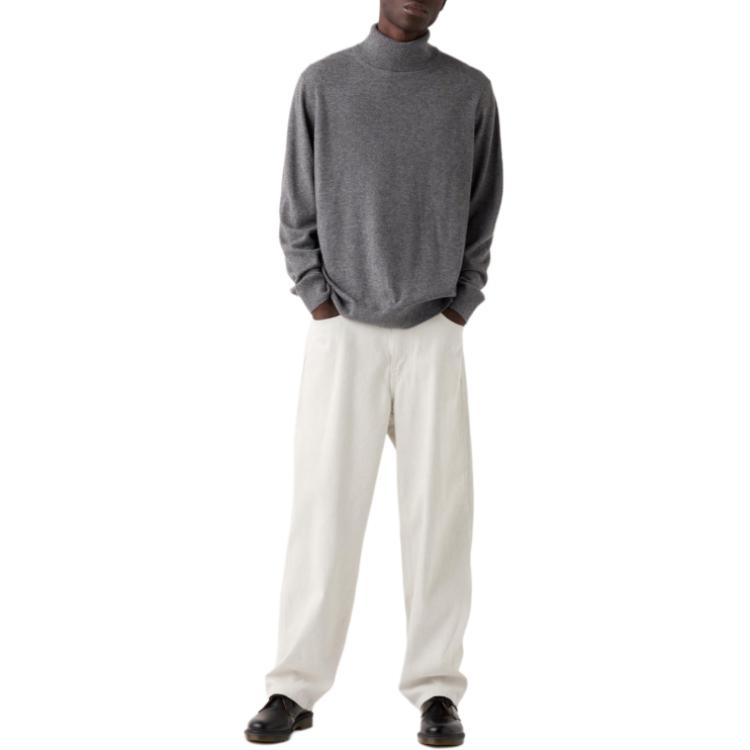 Кашемировый свитер Unisex Asphalt Gray UNIQLO, серый — фото 4