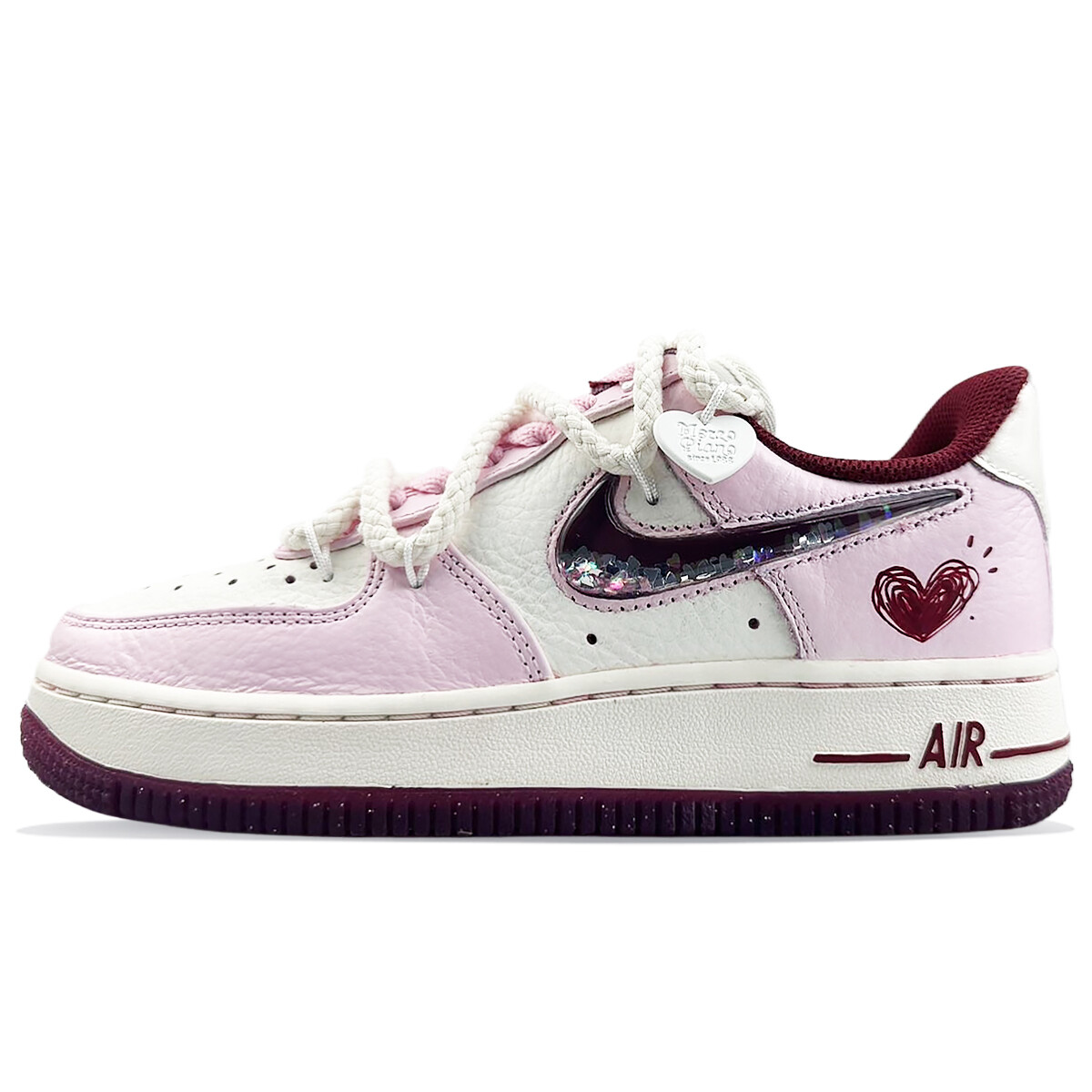 

Кроссовки Nike Air Force 1 Skateboard Shoes Women's Low-Top White Pink, розовый