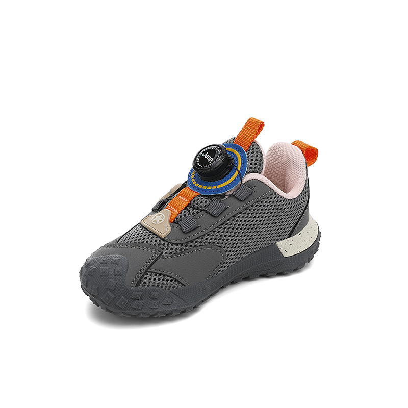 Кроссовки Running Collection Slip Resistant, Abrasion Resistant, Lightweight Cushioning, Quiet Low top Jeep, серый оранжевый — фото 4