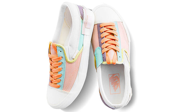 Кроссовки Vans Slip-On Cap 'White Blue Pink', белый — фото 4