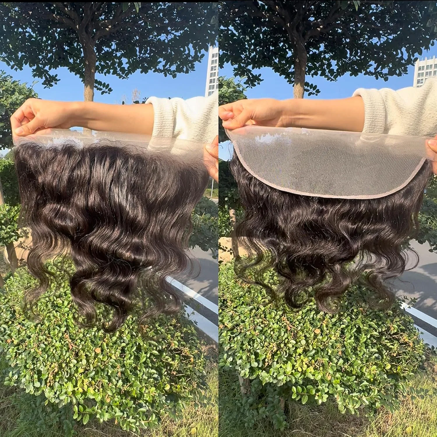 Фронтальная накладка из натуральных волос Body Wave Lace Frontal Closure 13x4, 10 дюймов Arenshxc