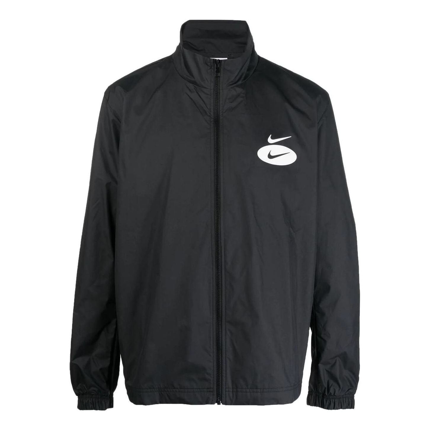 

Куртка Men's Nike Swoosh Solid Color Chest Logo Printing Zipper Stand Collar Jacket Black DM5479-010