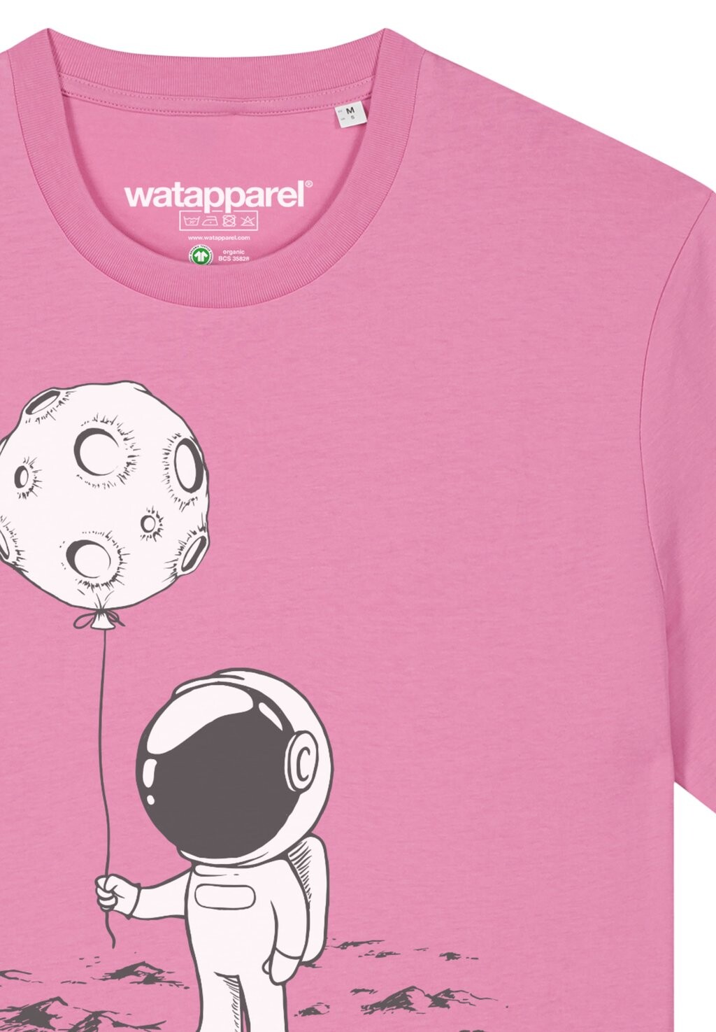 

Принт на футболке KLEINER ASTRONAUT MIT LUFTBALLON watapparel, светло-розовый