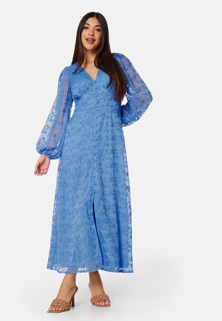 

Платье макси EMBROIDERED Bubbleroom, темно-синий