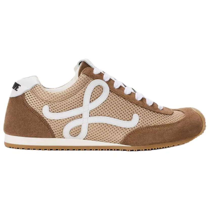 Кроссовки замшевые LOEWE Ballet Runner 2.0 бежево-белые — фото 3