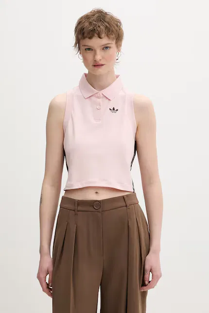 Топ с воротником Adidas Originals, розовый
