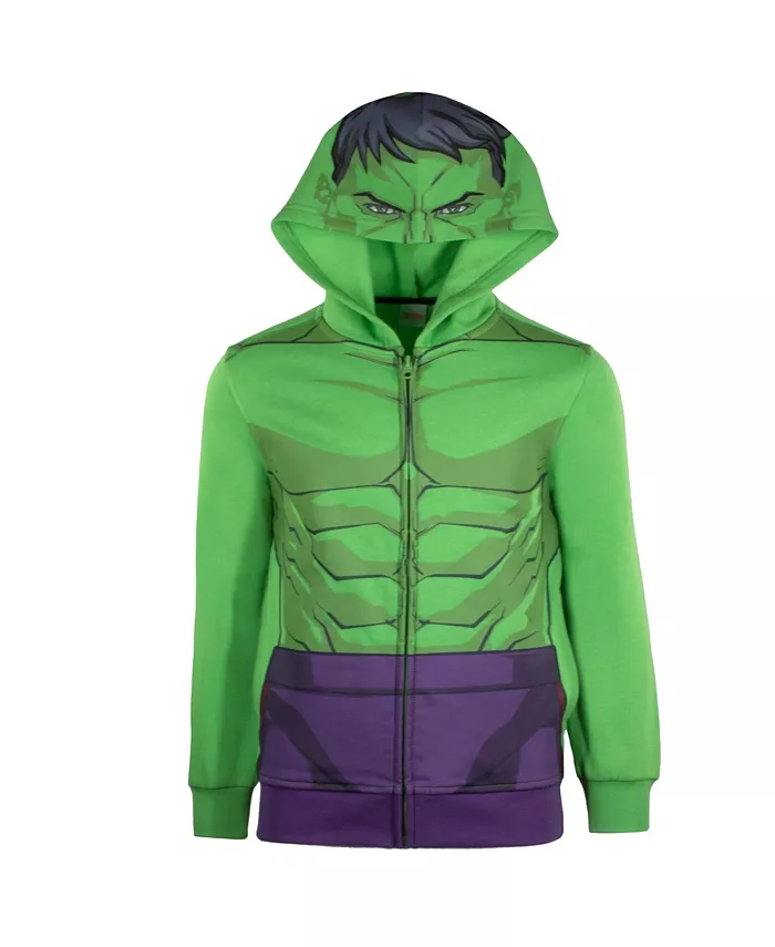 

Большие мальчики Marvel Человек-Халк костюм худи на молнии Spider-Man, зеленый