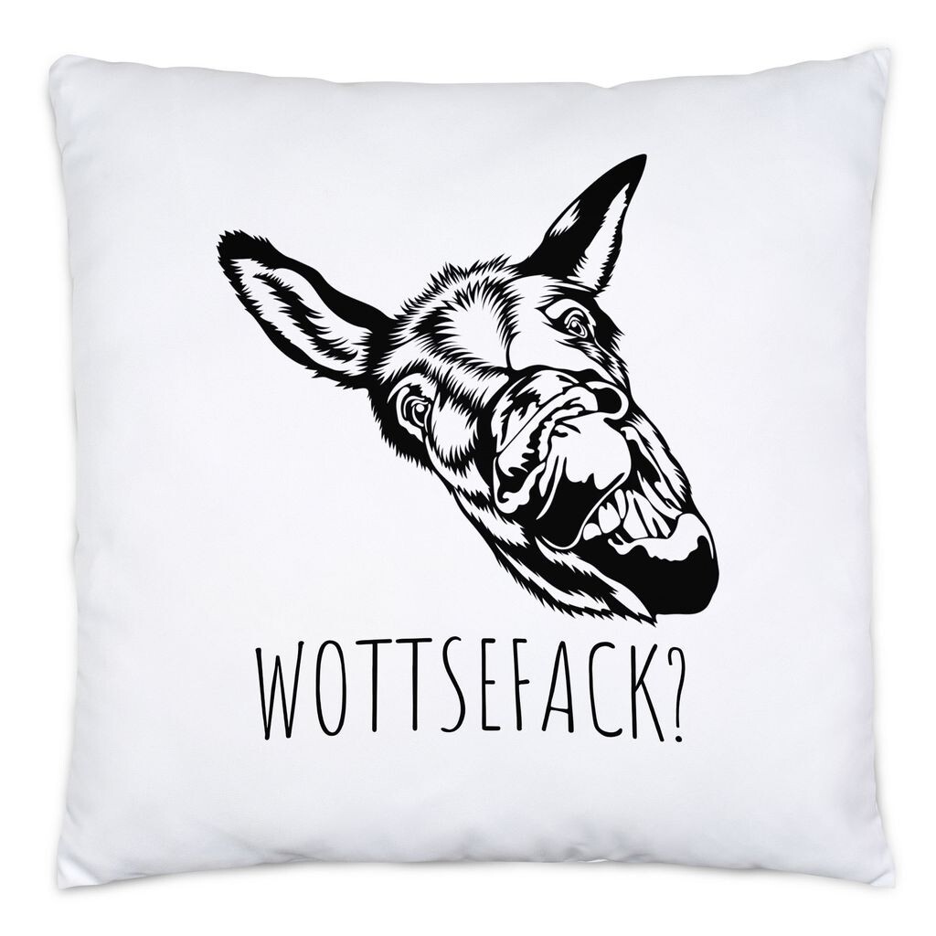 

Подушка Wottsefack WTF, включая наполнитель, подарок в виде осла, юмор, офисный сотрудник, босс, коллеги Hey!Print
