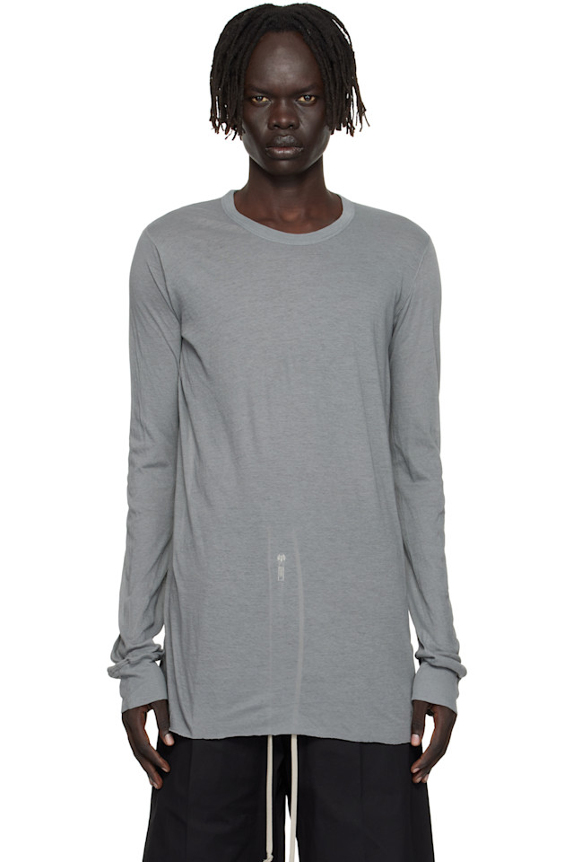 

Базовая футболка Gray Concordians с длинными рукавами Rick Owens, Washed Indigo