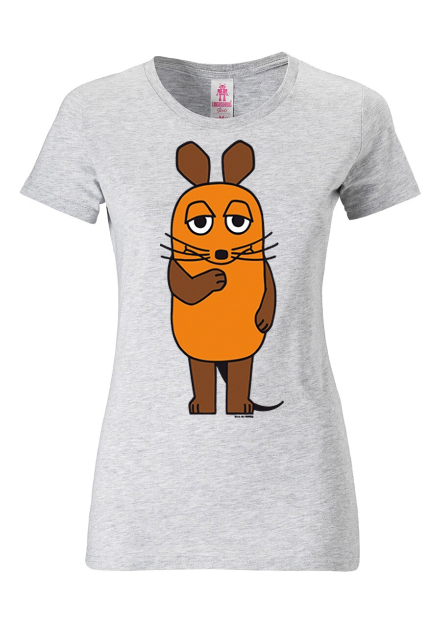 

Рубашка LOGOSHIRT Die Sendung mit der Maus, пятнистый серый