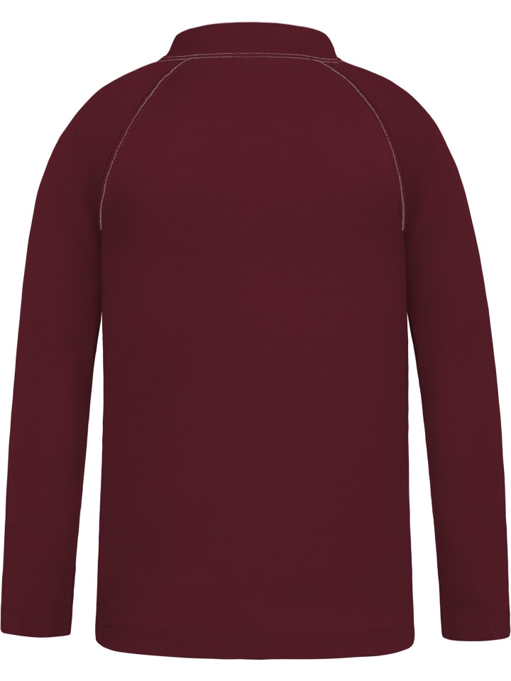 Normani Outdoor Sports Детская футболка с длинным рукавом из мериносовой шерсти с молнией на четверть длины, цвет бордо, Nyapari — фото 2
