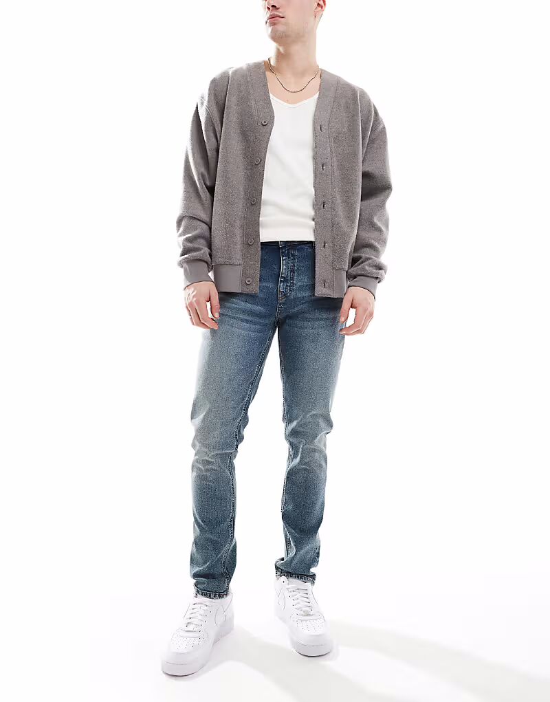 

Узкие джинсы ASOS DESIGN темно-синего цвета