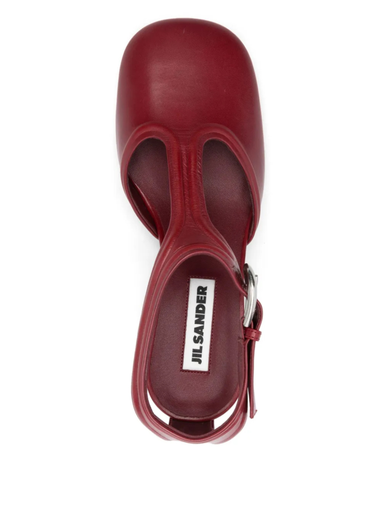 Туфли кожаные 50 мм Jil Sander, красный — фото 4